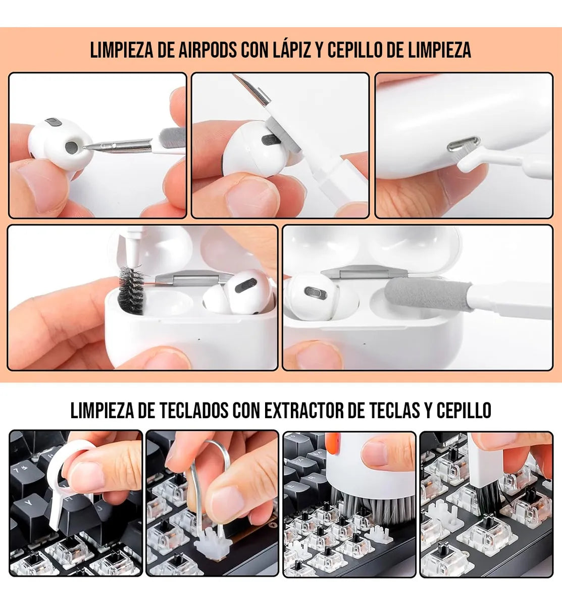 Cepillo De Limpieza 20 en 1 - ¿Cansado de no poder limpiar entre las teclas?